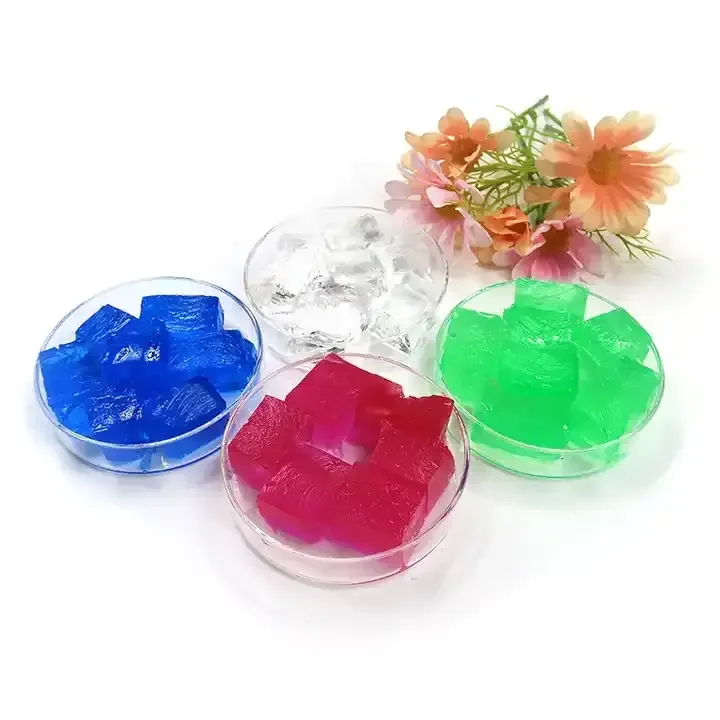 Cubic Jelly Hydrogel Polymers Crystal Soil Indoor Soil Moisture Absorbent Jelly Ball Polymer Water Gel Bead For Planting