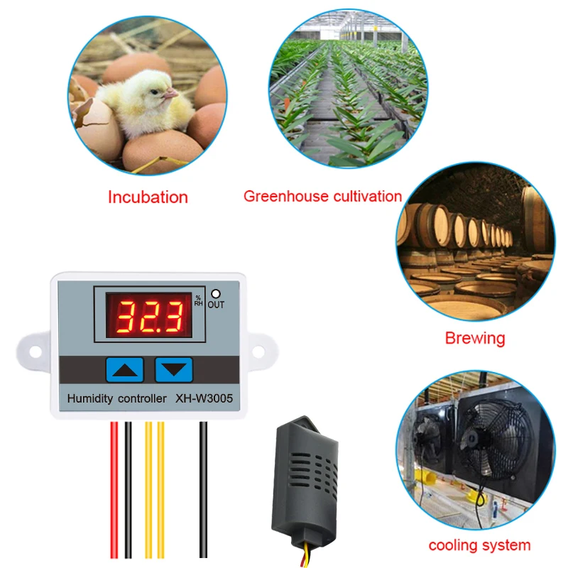 W3005 AC110-220V Led Digital Humidity Controller Hygrometer Constant Humidity Humidification and Dehumidification