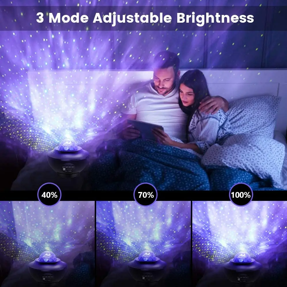 Party Colorful Flashing Star Projector with 10 Color Variations in Bedroom with Speaker LED Light