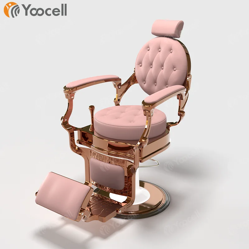 Yoocell modern salon chairs black and gold luxury salon furniture hair salon chair beauty vintage barber chair for Barbershop