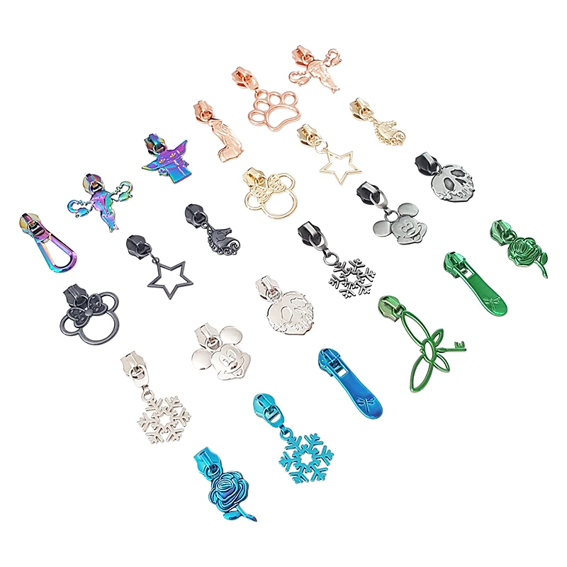 Wholesale metal zipper pulls 5# bags garments zipper puller slider for handbags and clothing