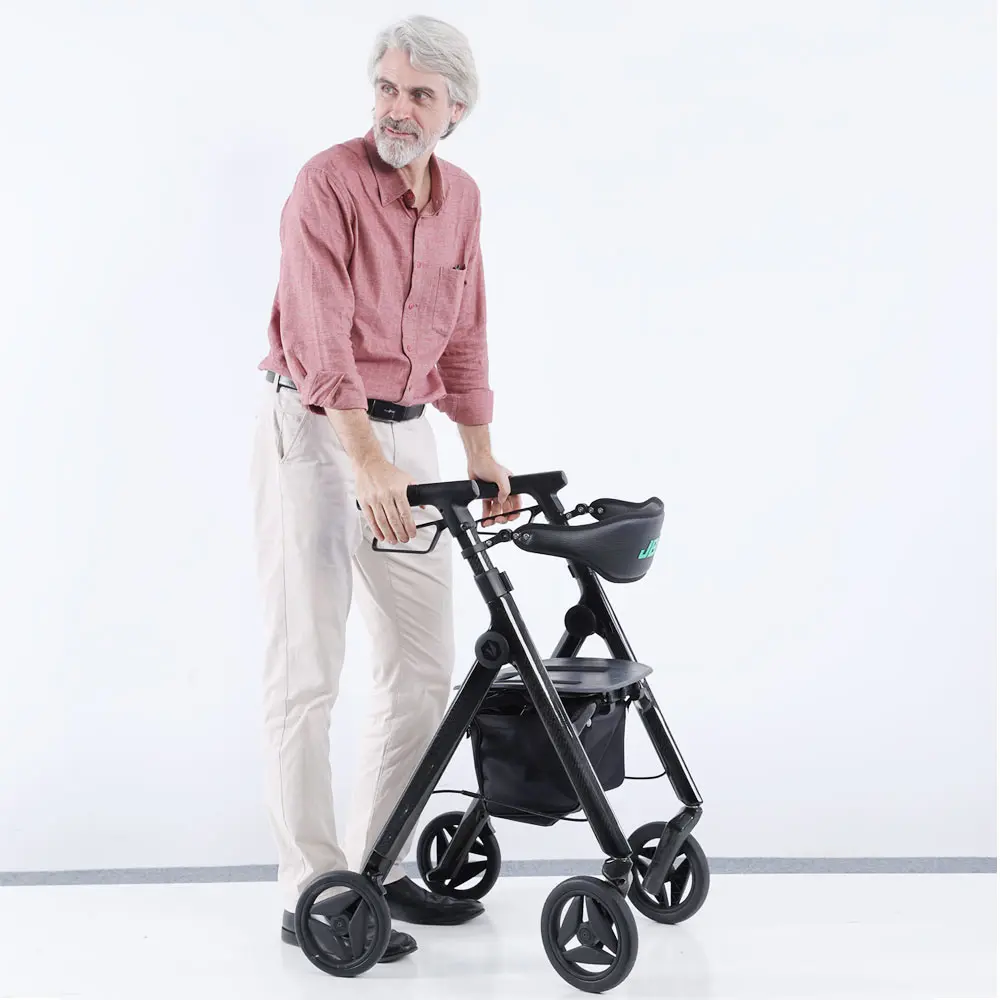 Rehabilitation care scooter assistance products carbon fiber walker with seat
