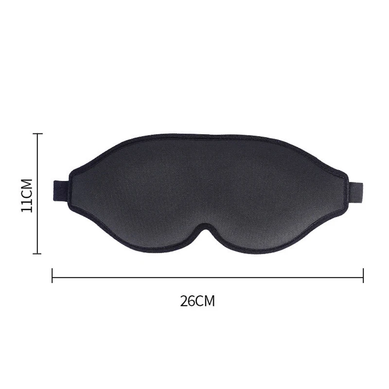 Black 3d Contoured Memory Light Block Blindfold Foam Sleeping Resilient Sponge Eye Mask