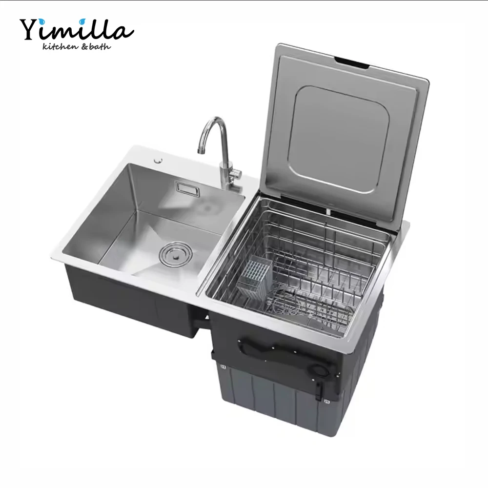 New Design stainless steel sink undermount double bowls dish washer automatic countertop dishwasher smart kitchen sink