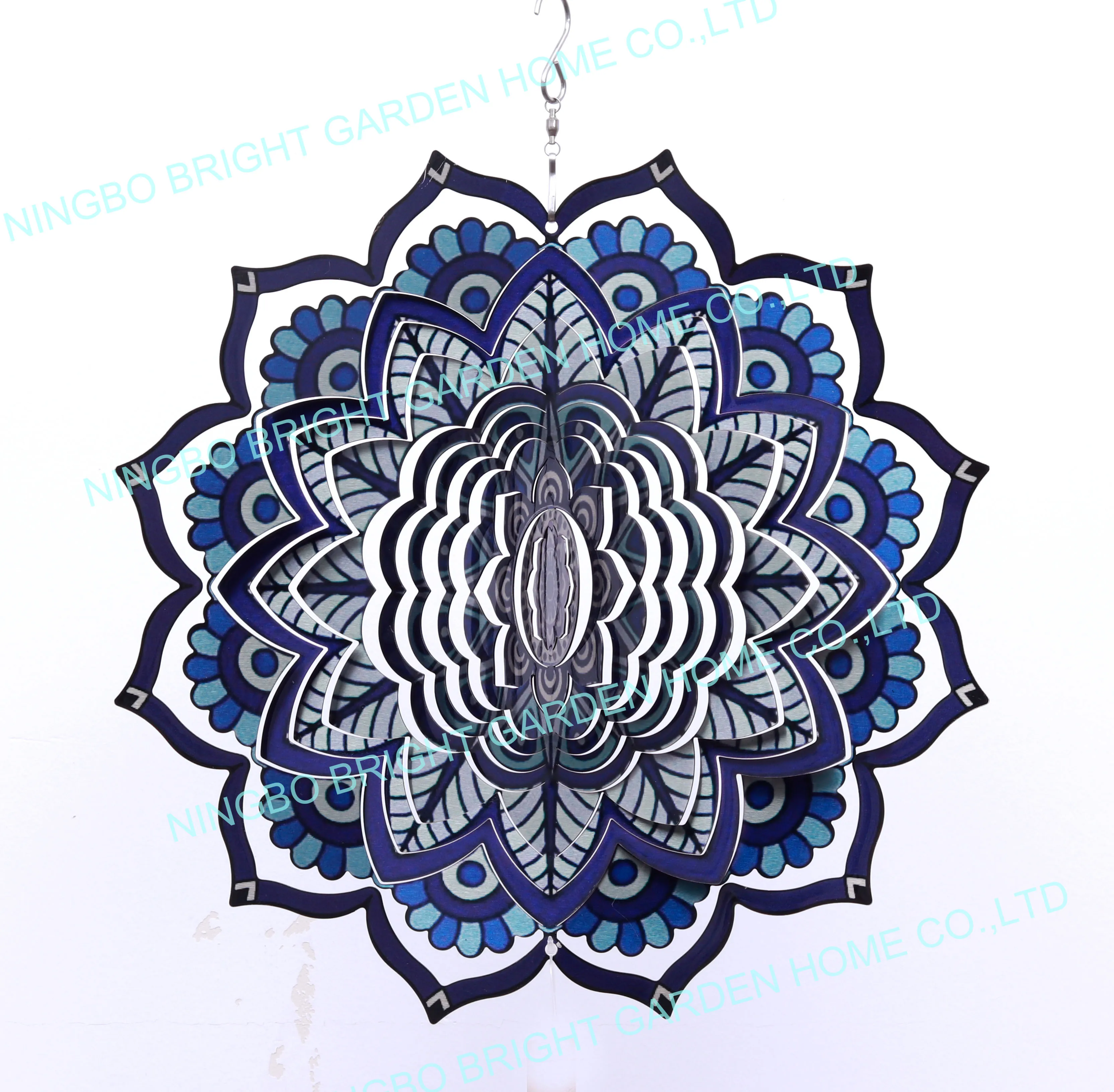 
Amazon Hotsale Mandala Stainless Steel Wind Spinner For Garden Decoration 