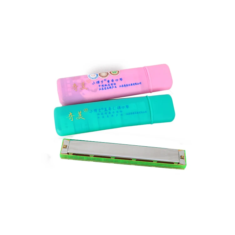 
Qimei Stainless Steel 24 Hole Double Sided Harmonica Polyphonic C G Diatonic Harmonica Musical Instrument For Beginner 