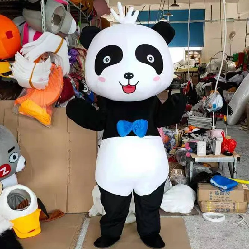 2023 Hot Sale New Cute Panda Bear Mascot Giant Lovely Inflatable Plush Doll Cartoon Costume Street Funny Party Cosplay Dress