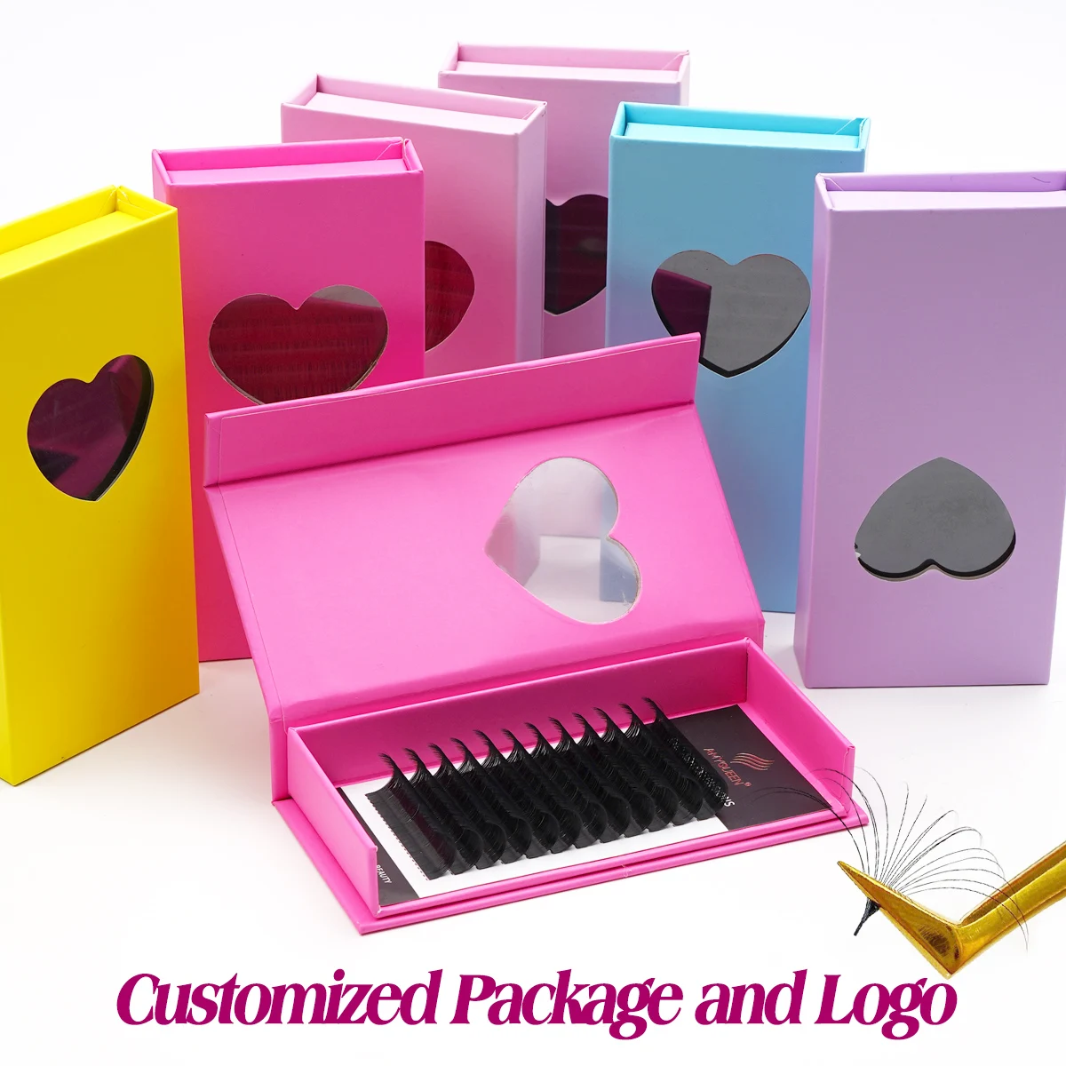 Volume Eyelash Extension 03 Dark and Fluffy Velvet Russian Volume Pbt Fiber Lashes Extension Private Label