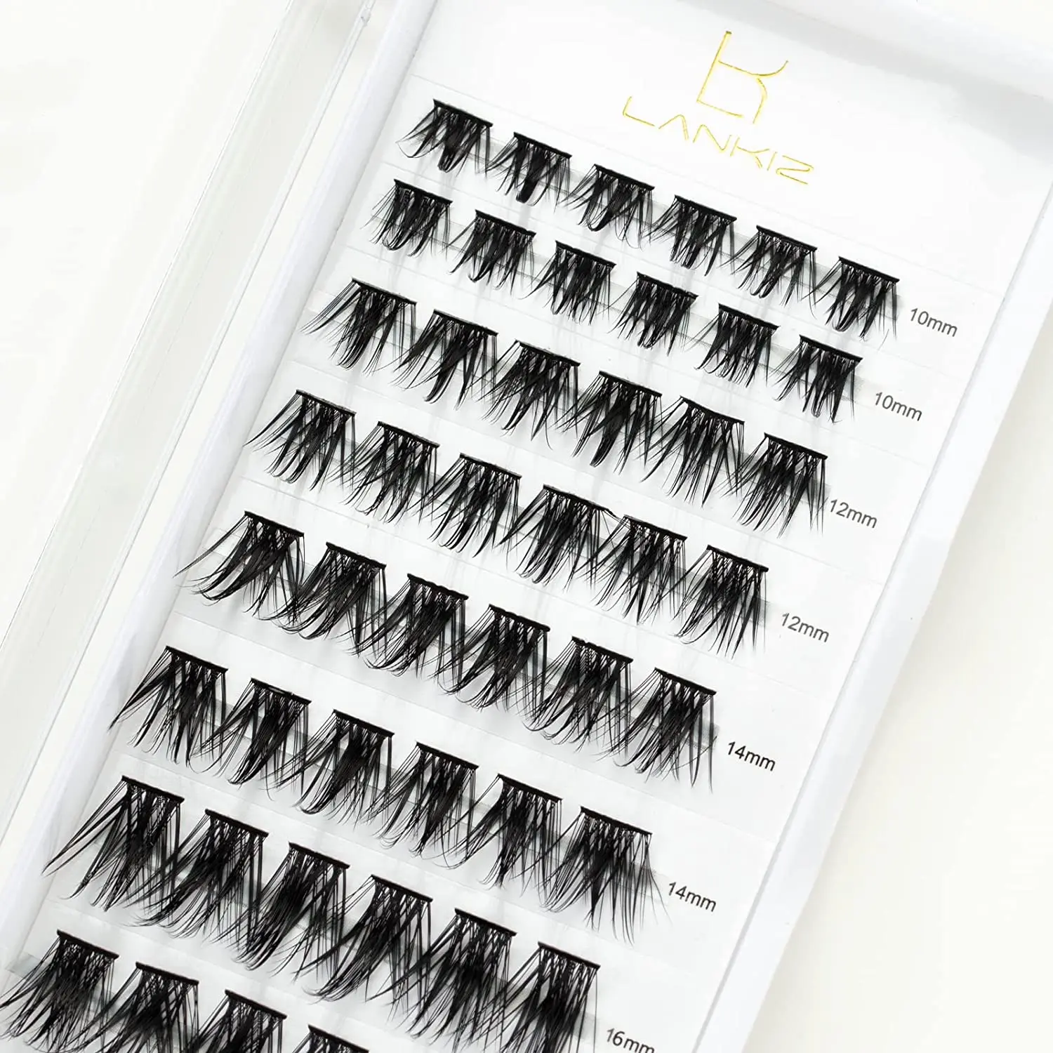 Eyelash Extension Natural Look Individual Lashes Soft and Lightweight, 0.07mm 10-16mm Mix Reusable Wide Band Lash Cluster