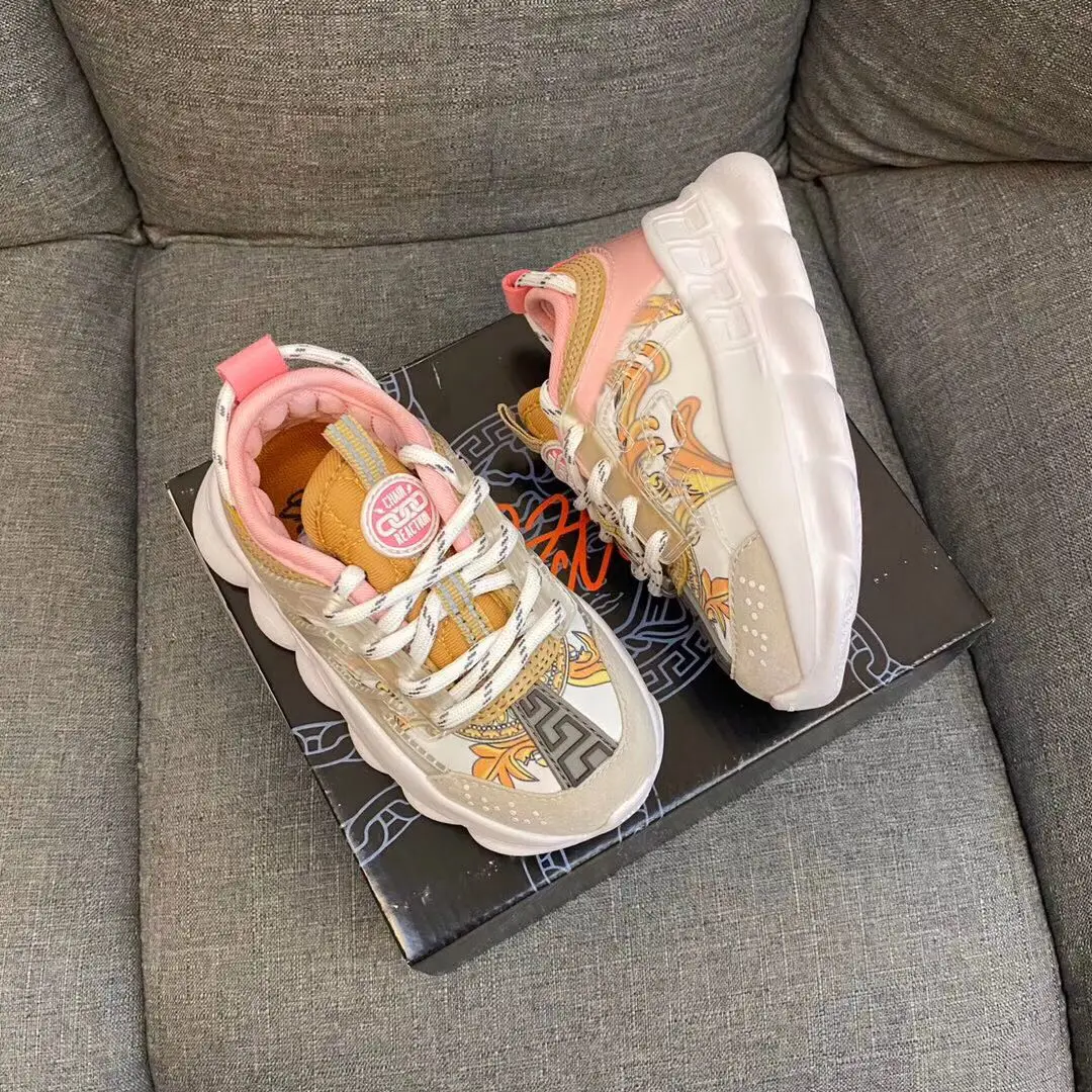 Boys Girls Fashion Lace-Up Sneakers Toddler Little Big Kids Casual Lightweight Trainers Children School Sports Brand Shoes