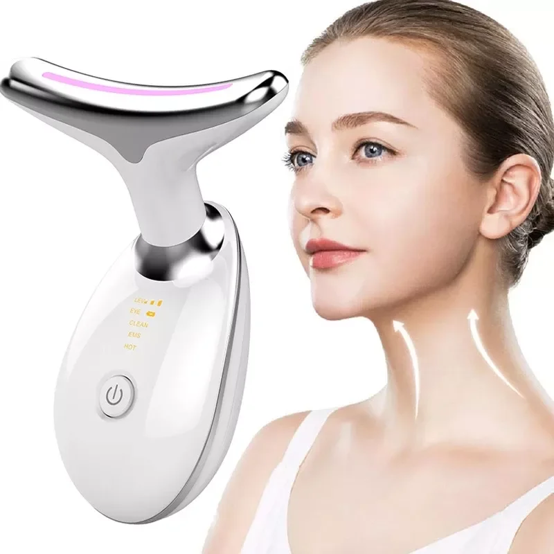 EMS Self heating neck roller massager with heating neck massage Face Massager Vibration Neck Lift