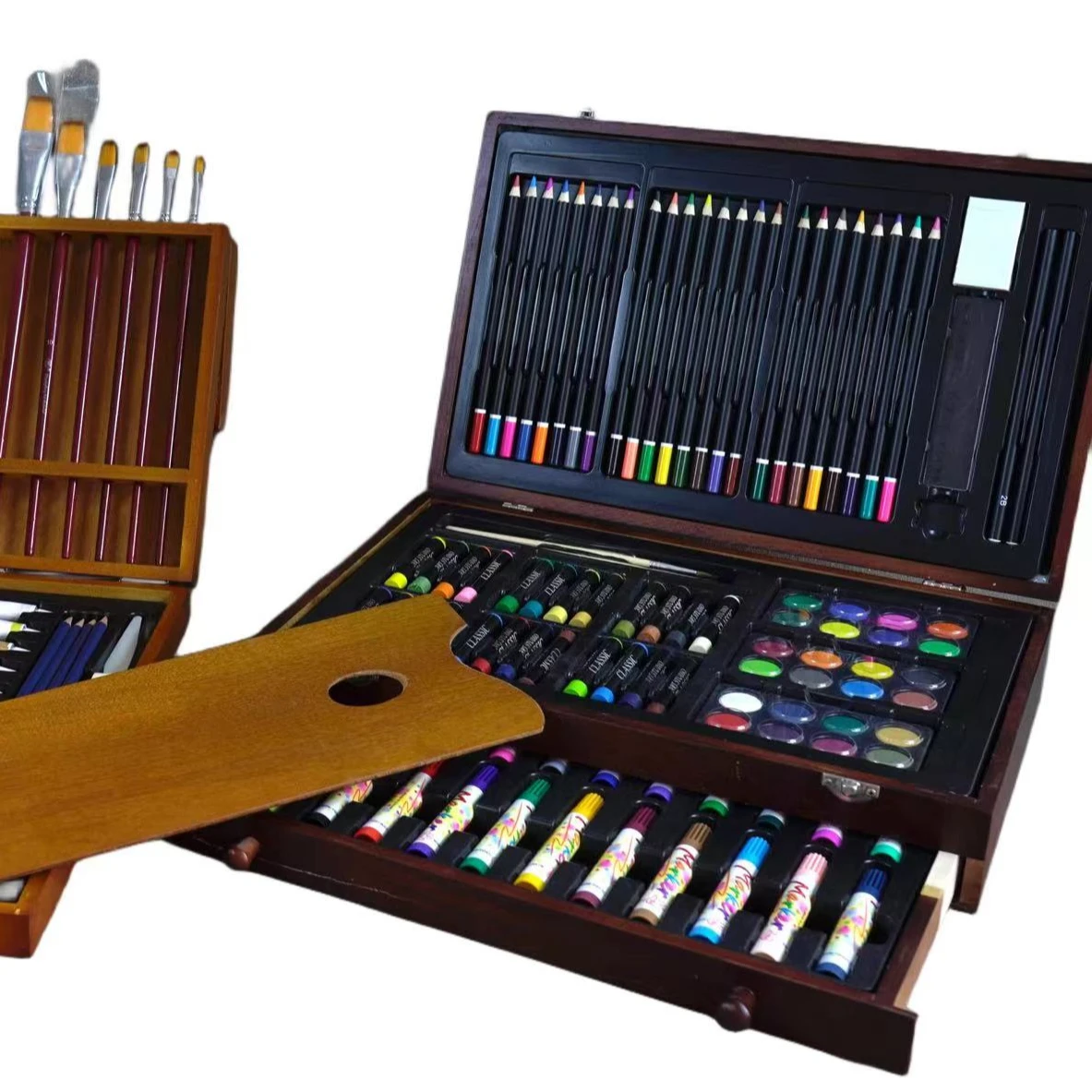 Art Supplies Wooden art Box Adult Child Artist Beginner Luxury art set