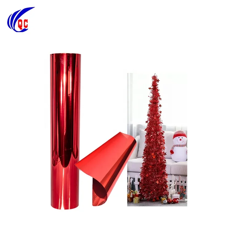 Золотой цвет ПВХ металлизированная пленка рулон пластиковый лист мембрана алюминиевый ламинированный рулон пленки отражающая Рождественская пленка