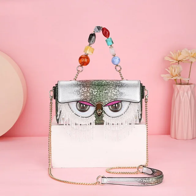 Серебряная сумочка клатч с алмазным кольцом (party queen женские сумки через плечо цепочкой