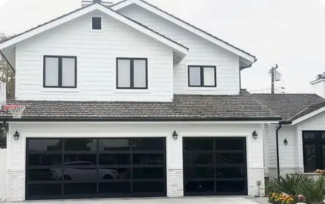 transparent sectional single sliding frosted glass garage door