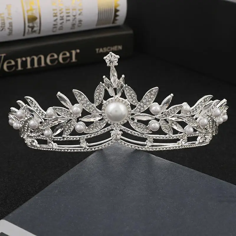 Feishiluo Rhinestone Crystal Plated Luxury Full Zircon Women Head Crowns Bridal Hair Accessories Tiara Bride Wedding Crown