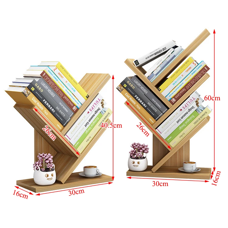 
Wholesale Asymmetrical Design Wooden Book Shelf Modern Rack Children Bookshelves Tree Shaped Bookshelf With 3 Laye 