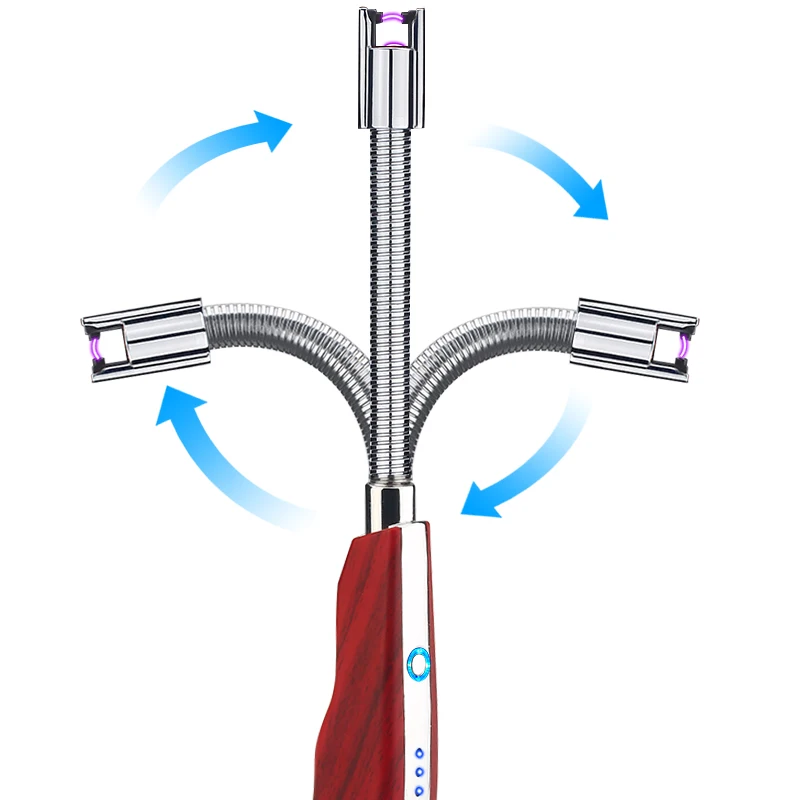 Outdoors Zinc Alloy BBQ Electric Lighter, USB Rechargeable Arc Lighter