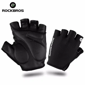  Оптовая продажа дышащие велосипедные перчатки ROCKBROS спортивные с полупальцами гоночные гелевые противоударные для горного