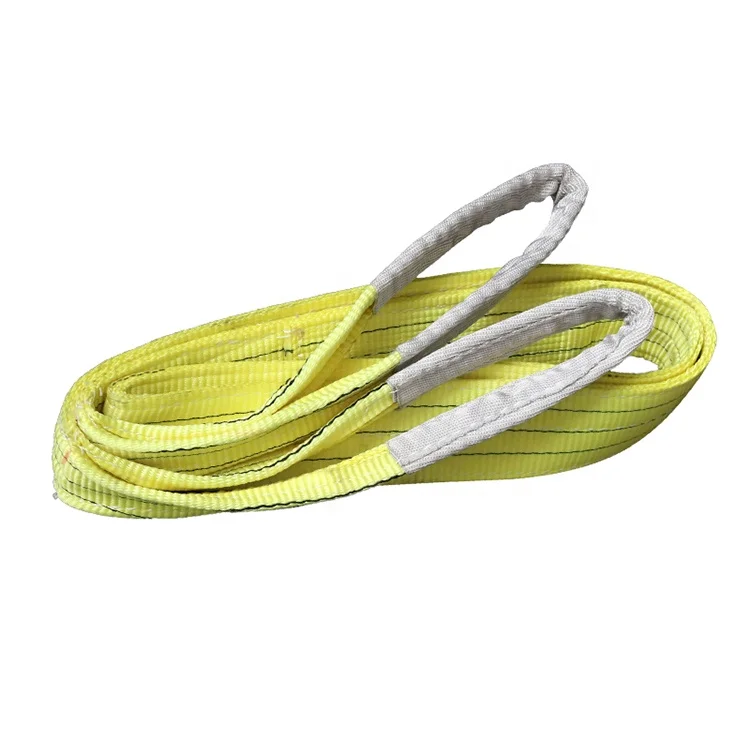 3T yellow flat lifting slings crane belt crane goods lifting rope