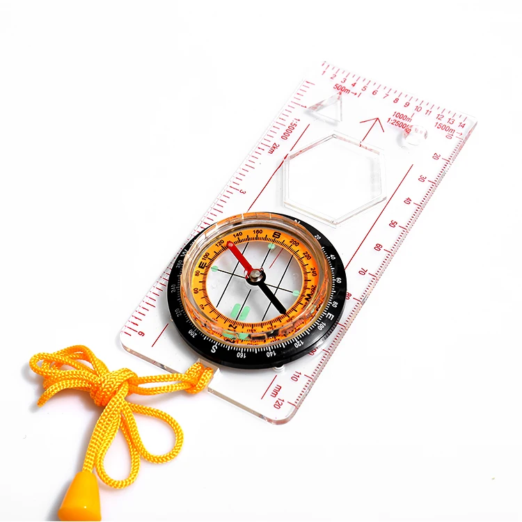 Luminous Waterproof orienteering compass outdoor ruler for