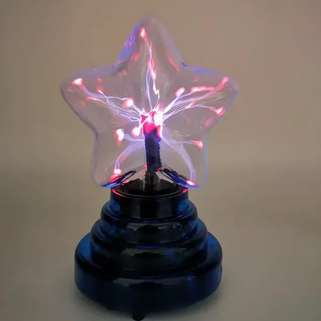 Multipurpose Table Decoration Usb Mini Star Shape Glass Magic Lamp Plasma Ball Light for Christmas Gift