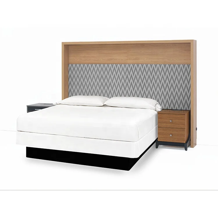Holiday Inn H4 Modern Design Hotel Room Furniture Set King Size Bed Wooden Headboard Panel Bedroom Sets 5 Star Hotel Furniture