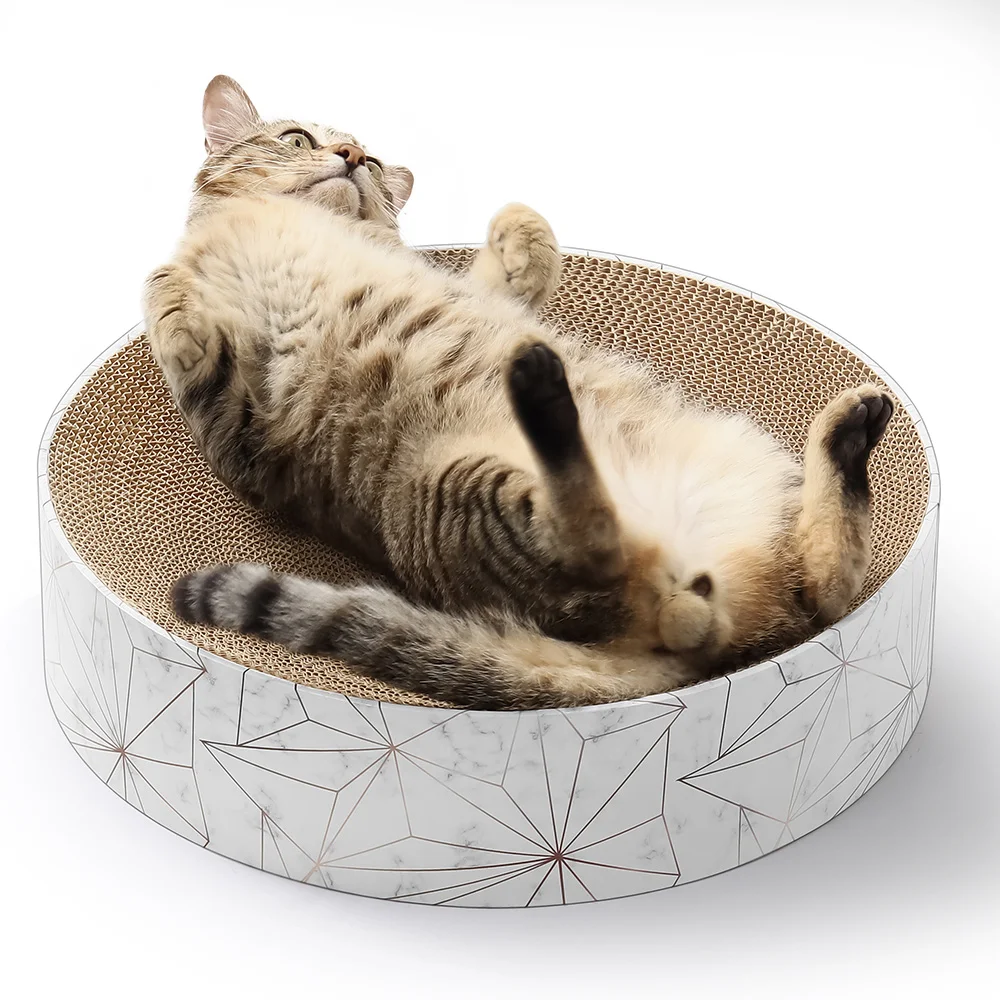 Large Corrugated Cat Litter House Regular Disc Pet Scratching Board Bowl Shape Sticky Model Made of Paper
