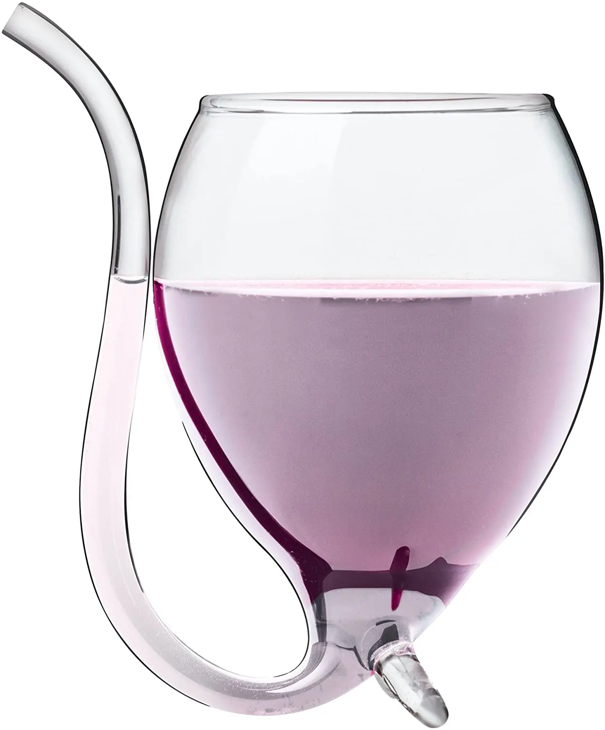 Hot sale 300ml vampire Red Wine Glass Cup Transparent Glassware Mug heat resistant glass cup with Drinking Tube