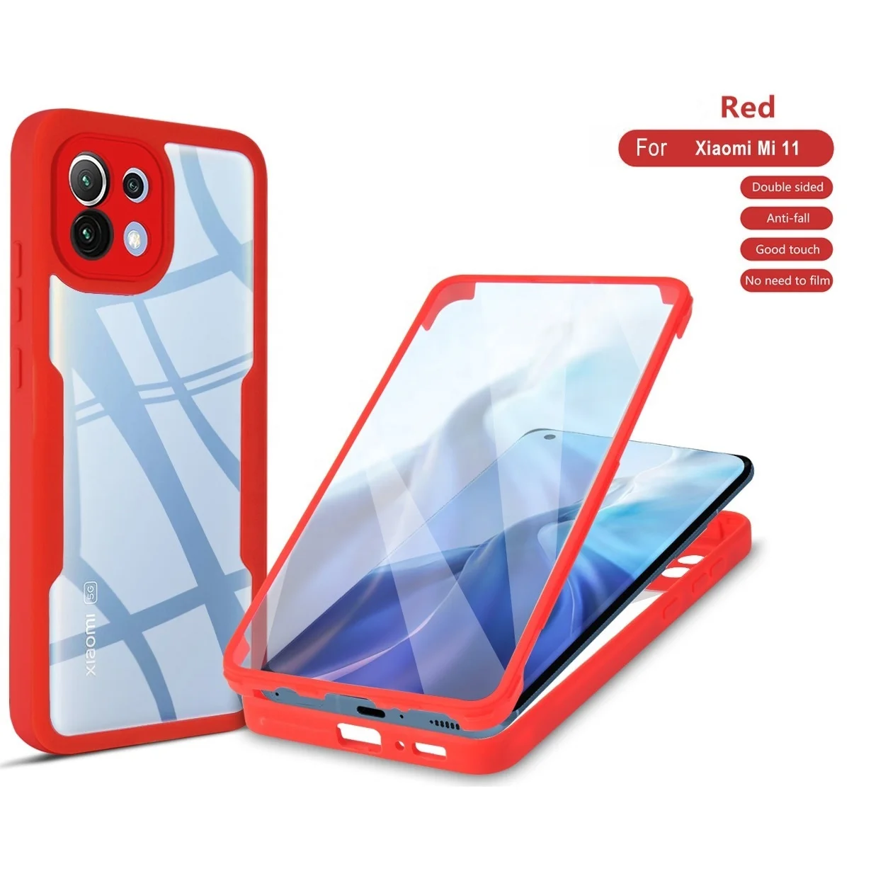 Hoya 360 degree Full Protection Clear Mobile Phone Cover TPU PC luxury Transparent Tempering Glass Phone Case for iPhone 12 13