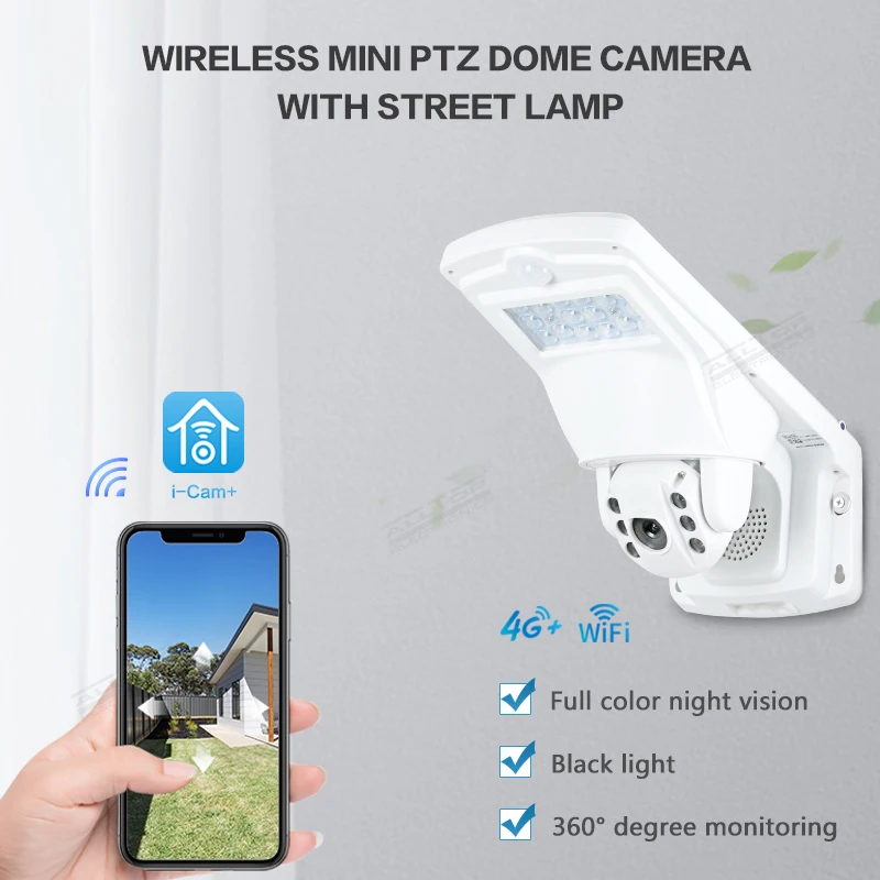 ALLTOP China Manufacturer ABS Ip65 Waterproof Wifi Wireless 3w 12w Outdoor Led CCTV Camera Street Light