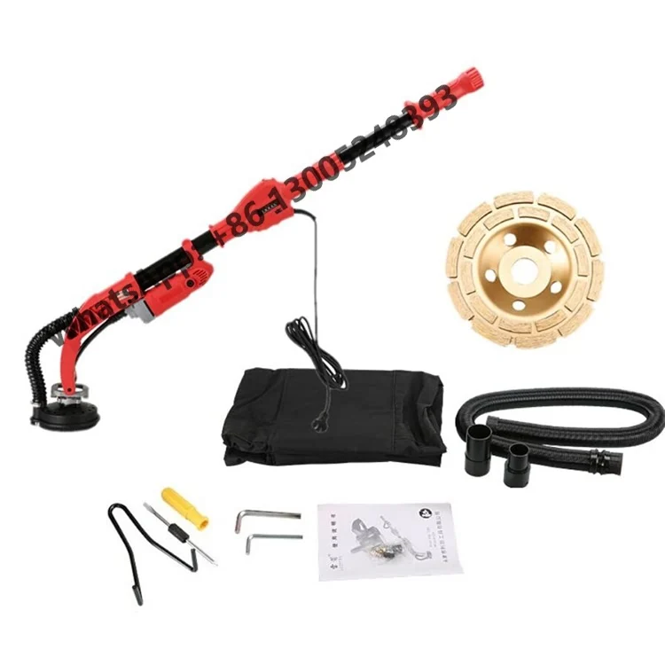 125mm Portable Power Sanding Tools Handheld Long Handle Electric Drywall Sander for Concrete Cement Putty Lime Wall Grinding