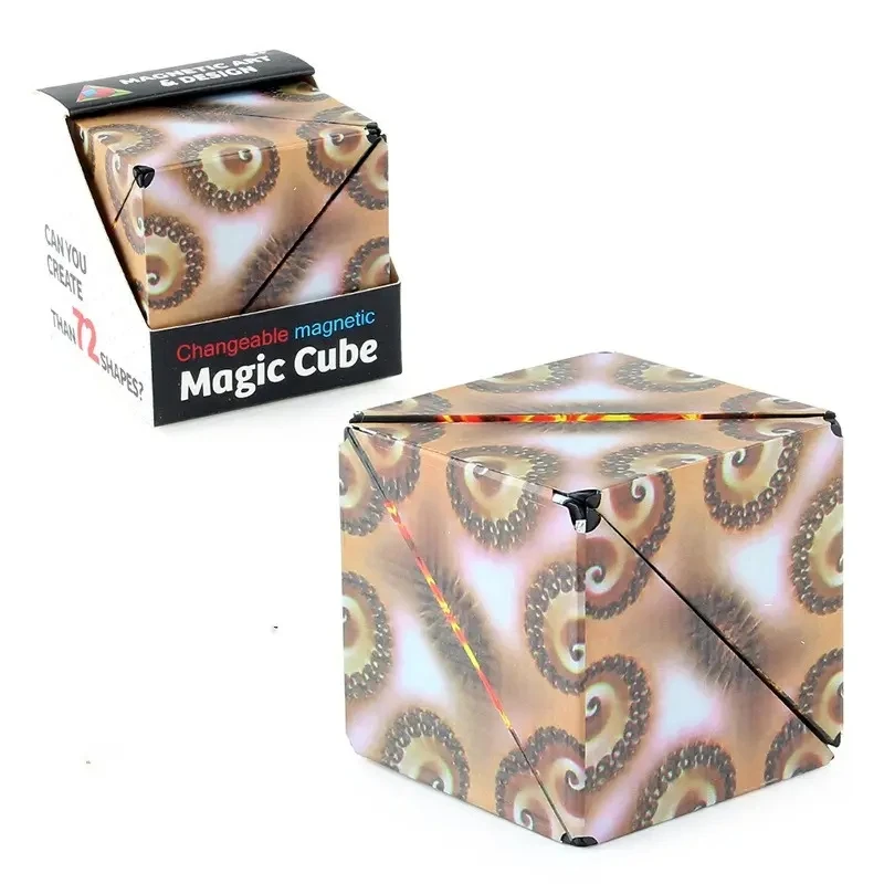 Children Kids Gift Educational Space Geometry 3D Colorful Magnetic Transforming Alien Cube Magic Cube Educational Toy