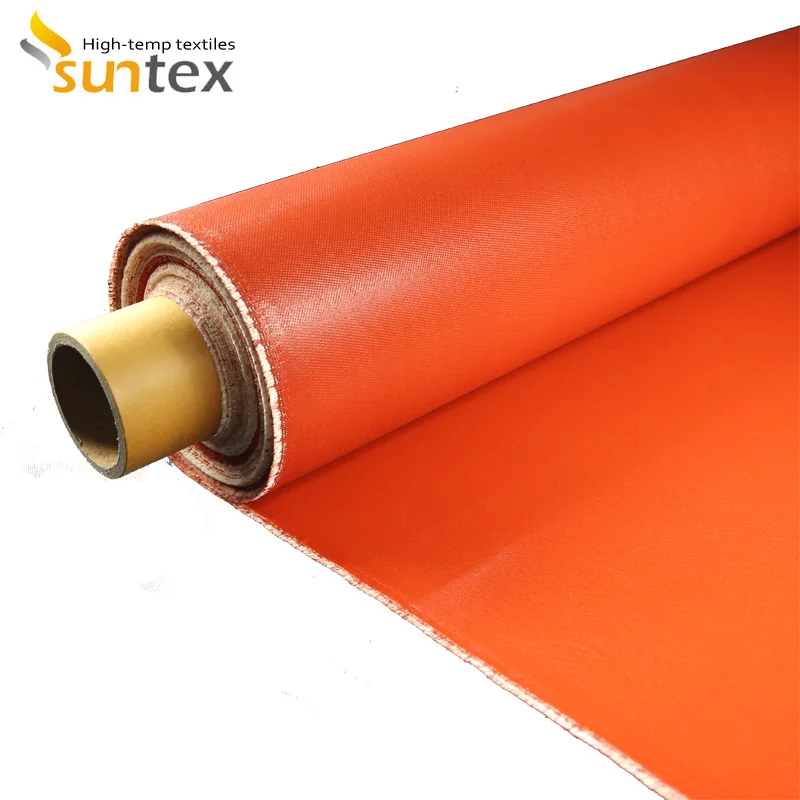 0.72mm Red Silicone Coated Fiberglass Fabric Flexible Ductwork Connector Material