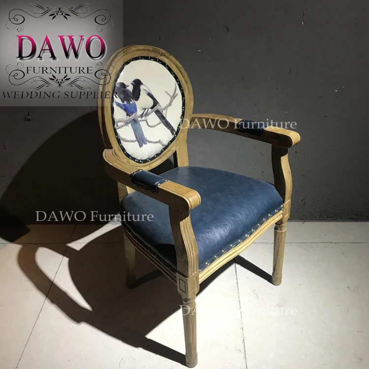 Furniture Dining Table Leather armchair Wooden Restaurant Chairs