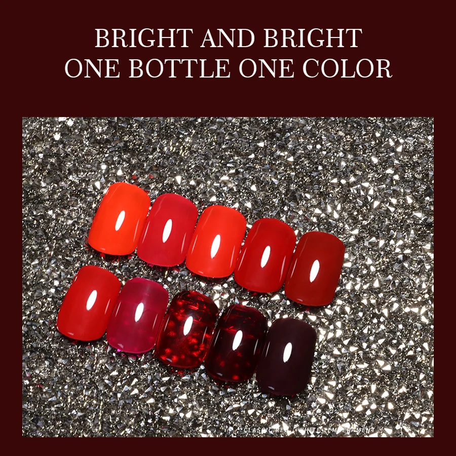 Vinimay Hot Sale New Year Rose Red Gel Polish 15ml 26 Colours Red Nail UV Gel Christmas Gel Color Set Nail Polish Color