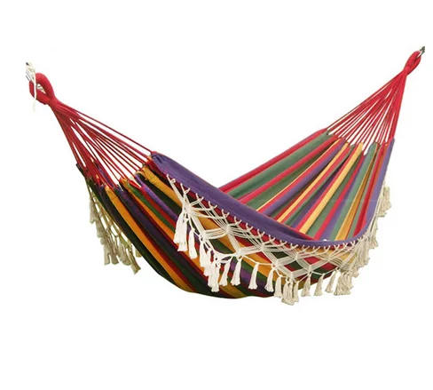 Style Brazilian Macrame Fringed Deluxe Outdoor Double Hammock Net Swing Chair Indoor Hanging Swing