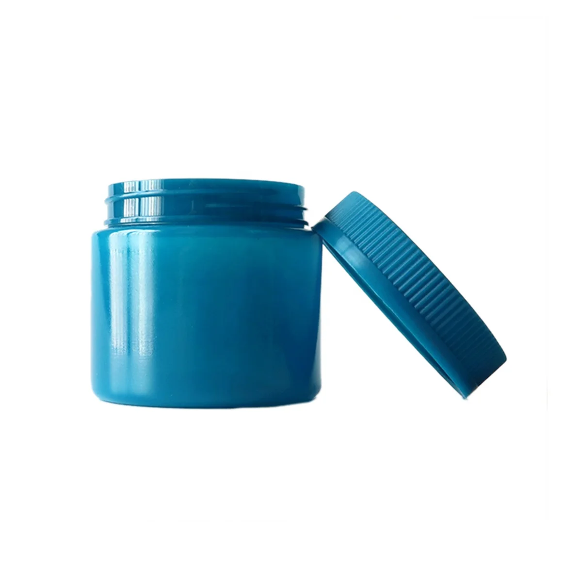 Wide Mouth Plastic Candy Cosmetic Jar Blue 6oz PET Jars with Lids Smell Proof Child Proof Plastic Jar
