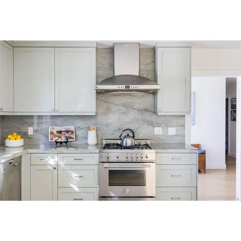 Grey matte lacquer finish 2 pac shaker kitchen cabinet modern indoor