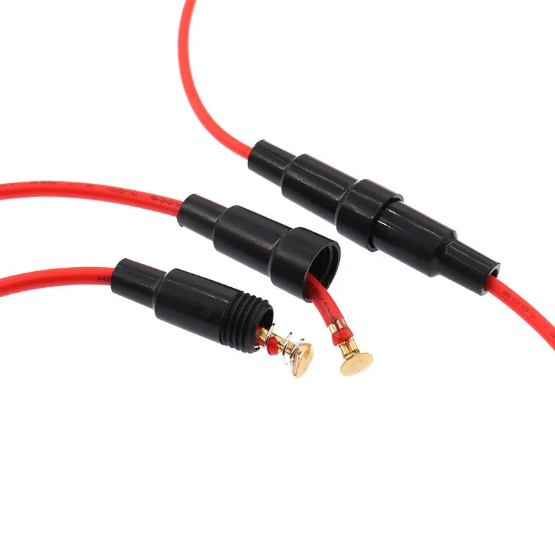 5x20mm 6x30mm  With Wire And Spring All Copper Wire Wale Female Shell Glass Fuse Holder