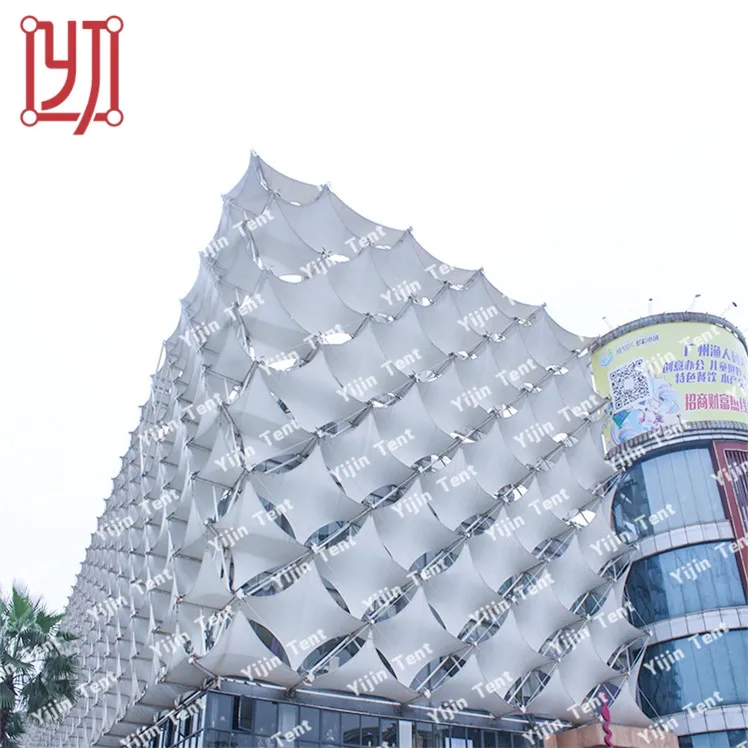 Новый дизайн pvdf растягивающаяся пленочная мембранная конструкция из ПТФЭ Ландшафтная архитектура фасад