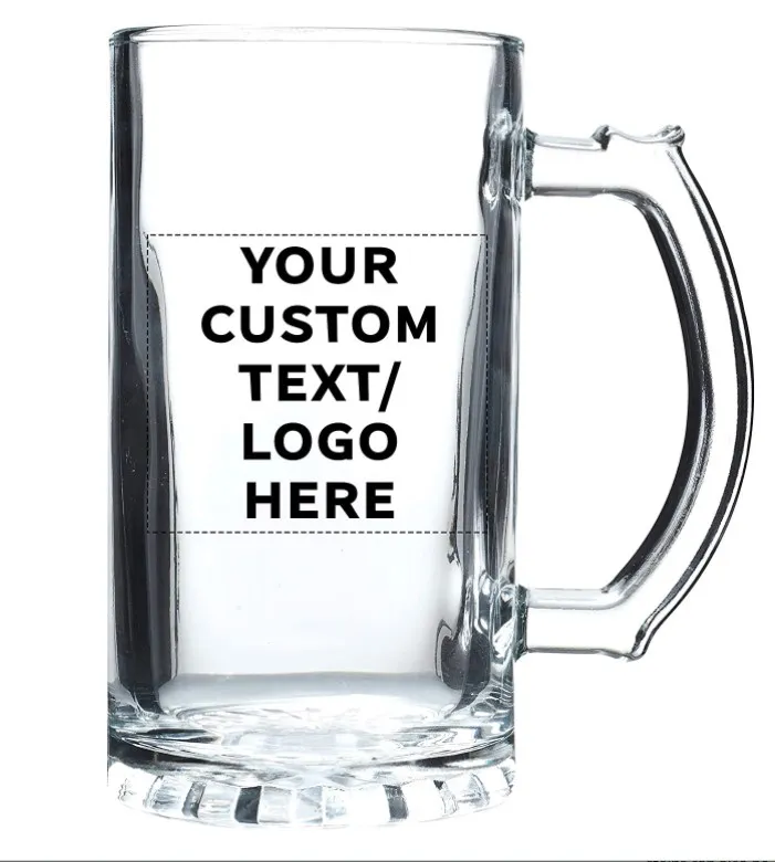 Accept Customized Logo Wholesale 380ml Rock Beer Mug 12OZ Craft Beer Glass With Handle wine cup glass