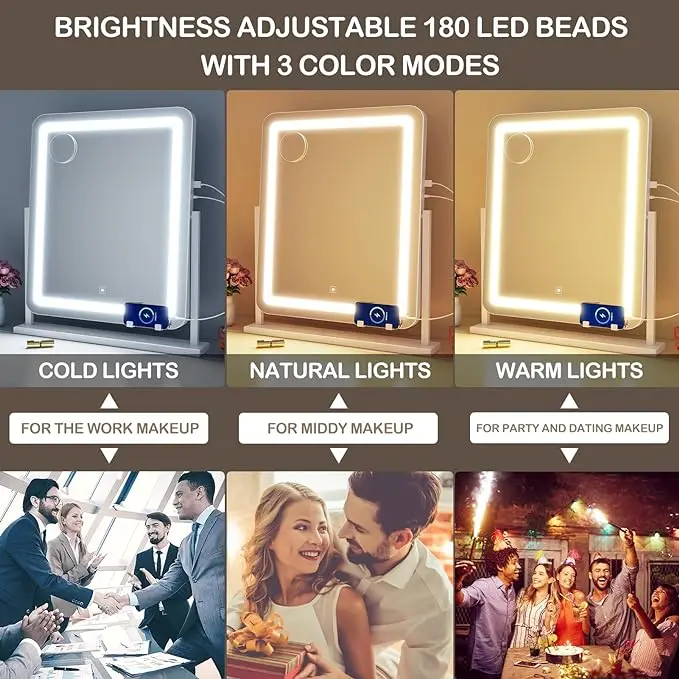 Hot Sale Super Clear Anti-Fog Glass with LED Light and Bluetooth Frameless Framed Design for Bathroom Use Makeup Mirror