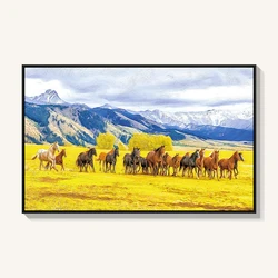 modern 3d home goods pictures eight running horse decorative  oil painting canvas custom wall art