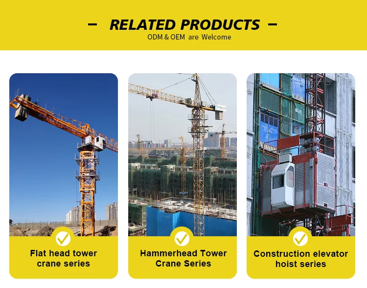 China brand 30-50 ton tower crane construction used tower crane for sale