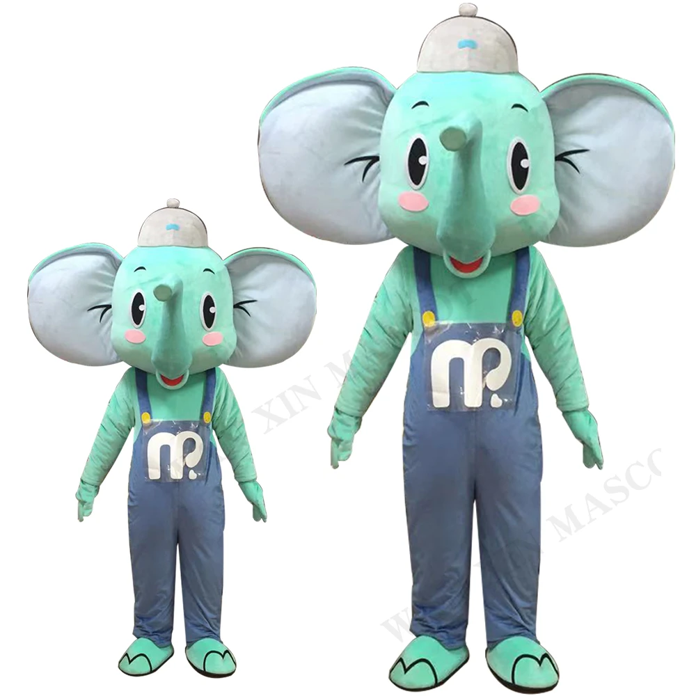 Adult Halloween Christmas Halloween Purple Elephant Mascotte Fancy green Cartoon Mascot Costume Plush Fancy Dress Mascot Costume