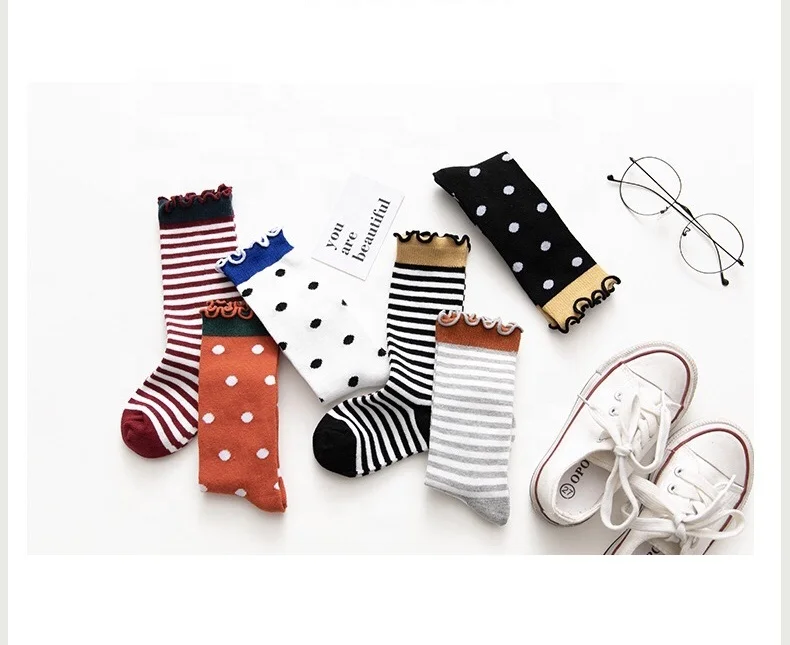 
Custom Fashion Children Toddler Kids Cotton Crew Tube Socks For Girls 