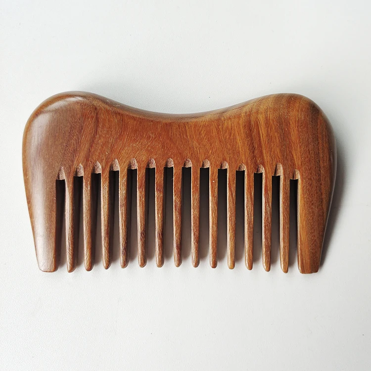 Wooden Hair Brush Wide Tooth Hair Comb Natural Sandalwood Hair Comb Custom
