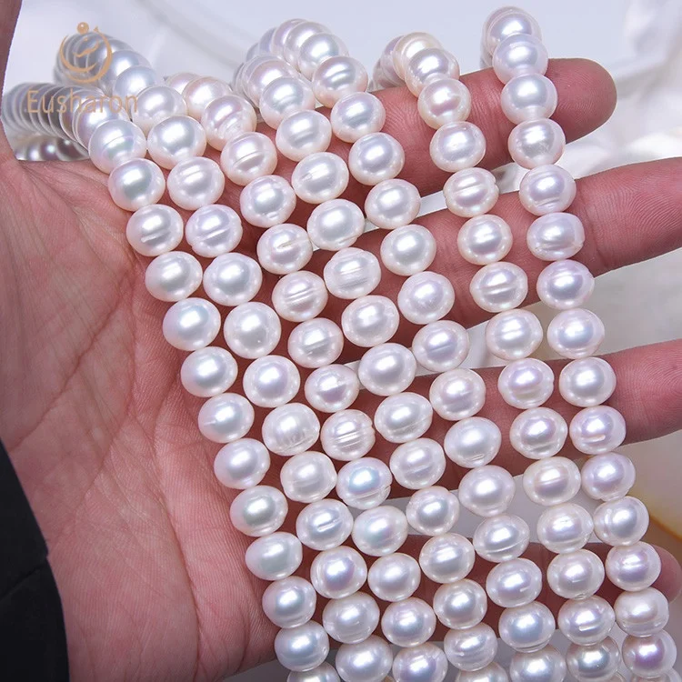 
Wholesale China White Flat Round Cultured Best Selling Fresh Water Pearls 