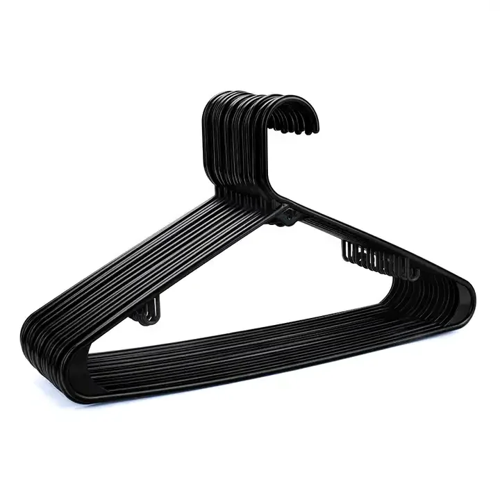 Wholesale Low Moq 16 Inches Black And White Plastic Coat Tube Hangers For Clothing Store